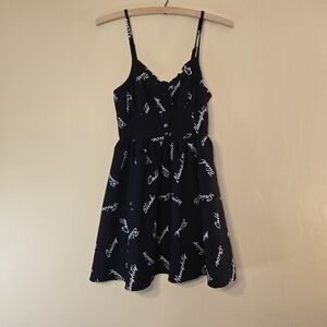 Titty&co Mini Black Dress With White Lettering Size Medium